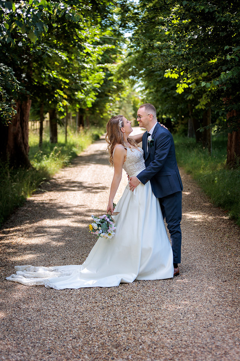 bride and groom at their wedding at The Wellington Arms