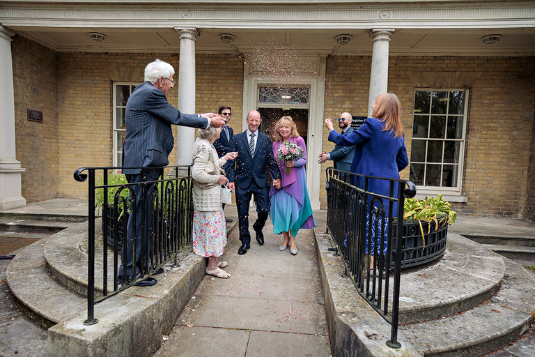 confetti at basingstoke register office wedding