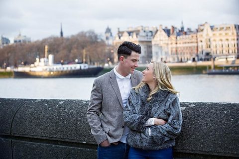 London engagement photos by the Thames