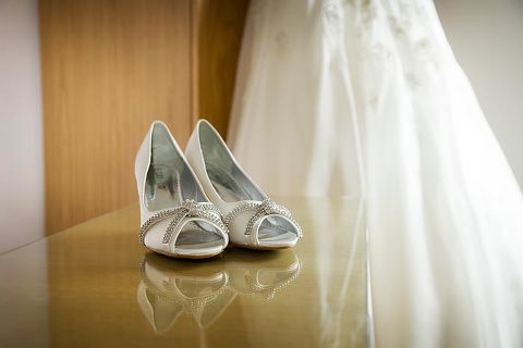 Basingstoke Wedding Photographer photo of bride's shoes at Oakley Hall