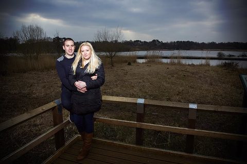 Engagement photos at Fleet Pond