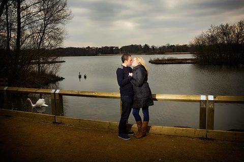 Engagement photos at Fleet Pond