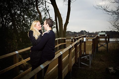 Engagement photos at Fleet Pond