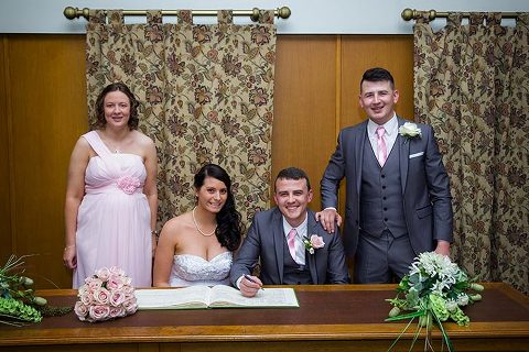 signing the register at dartford wedding