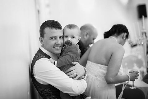 kent wedding photography of groom and son