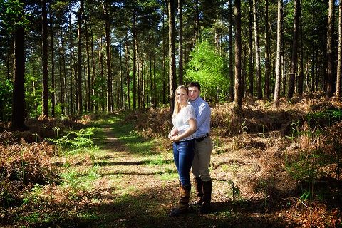engagement photos in the forest