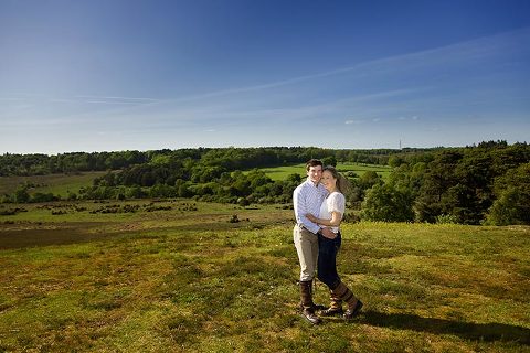 engagement photos with a view of the New Forest