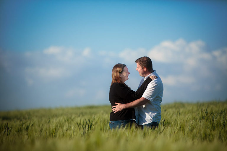 pre-wedding photography in wheat field near Basingstoke