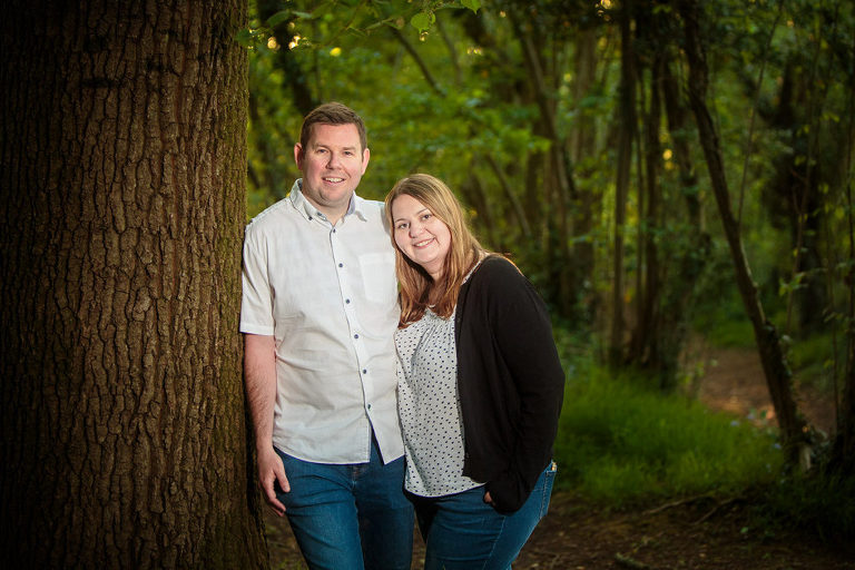 couple portrait in woods by Basingstoke photographer