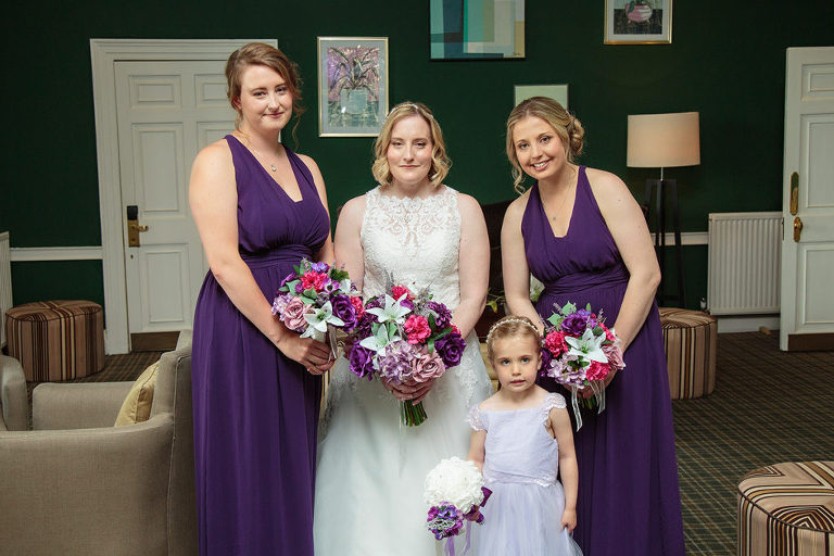 highfield park wedding photography of bride and bridesmaids