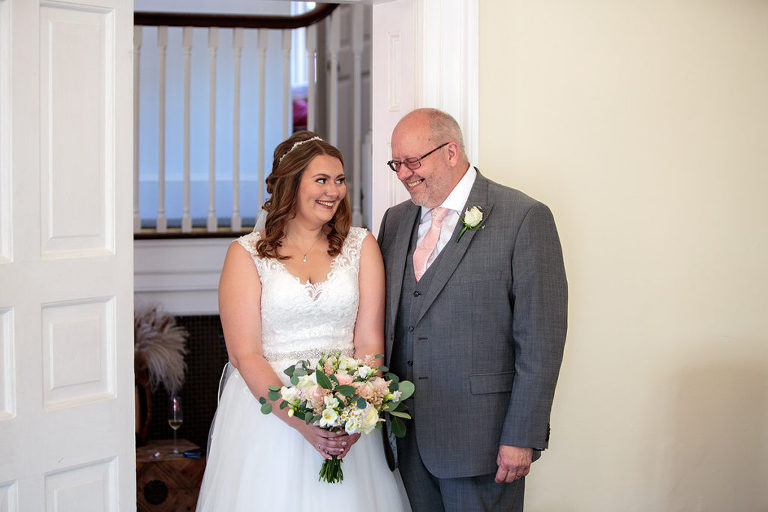 wedding photography at Warbrook House Hotel  - bride and father
