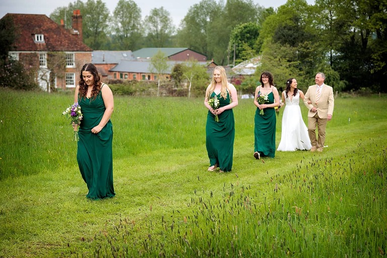 wedding photography at dummer down farm with bridal party