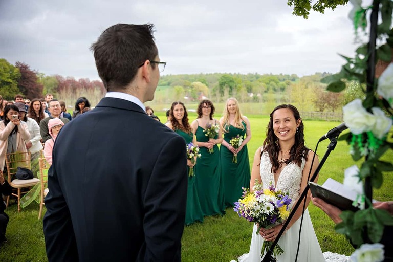 wedding photography at dummer down farm of ceremony