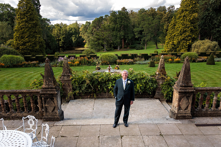 groom in the grounds of Tylney Hall