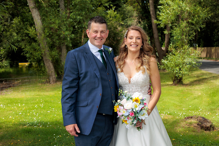 bride with father at Wellington Arms wedding